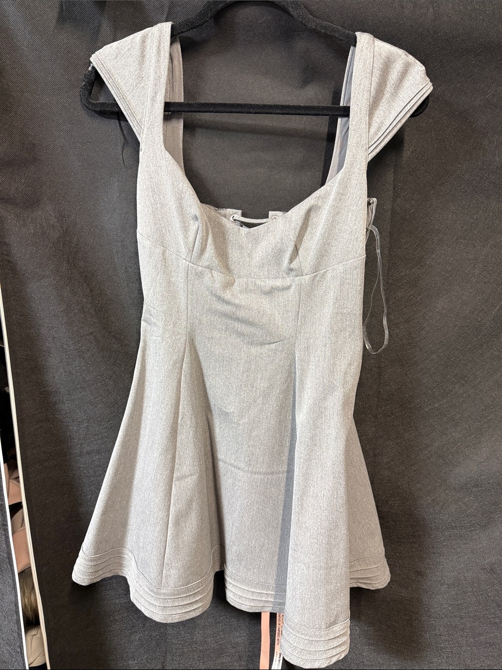 House of CB Silver Gray Fit-and-Flare Mini Dress